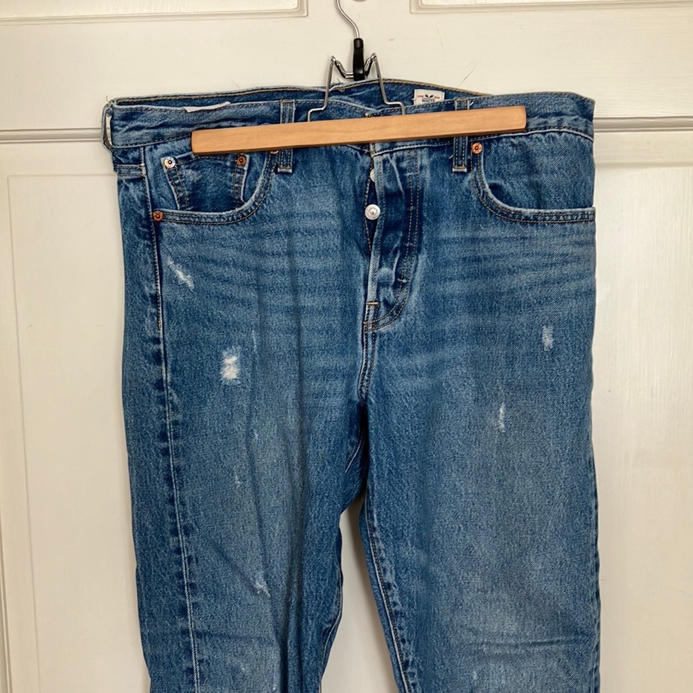 Levi’s white cone demin jeans high waist straight leg 31